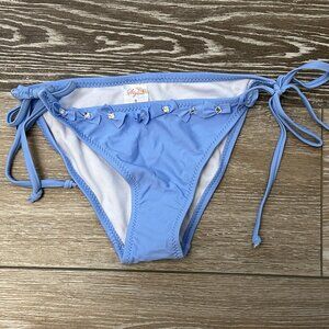 NWOT Stylish Swimwear Sz S Sparkles & Bows Baby Blue Bikini Bottoms Too Cute!